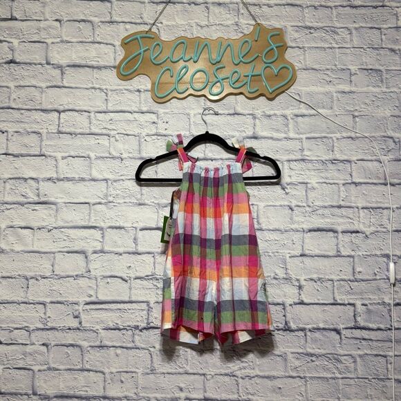 Girls' Plaid Tie-Shoulder Poplin Romper - kate spade new york x Target nwt XS - Picture 9 of 16